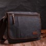 Сумка Vintage Через плече для ноутбука 13" із текстилю Чорна (22200)