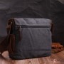 Сумка Vintage Через плече для ноутбука 13" із текстилю Чорна (22200)