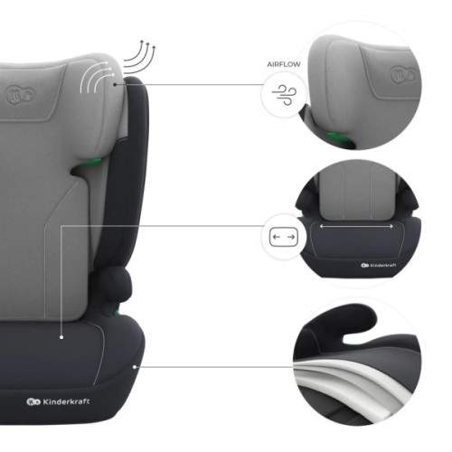 Автокрісло Kinderkraft i-Spark 2 Plus i-Size Grey (KCISPA02GRYPL00) (5902533931484)