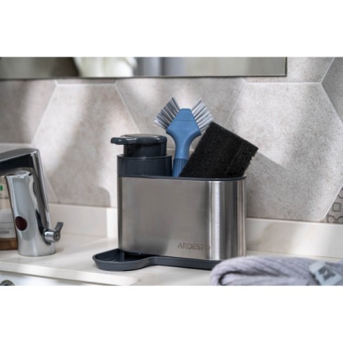 Дозатор для рідкого мила Ardesto Minimalism Органайзер для миючих засобів Сірий (ARHB3102GS)
