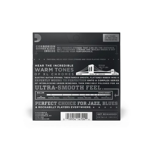 Струни для гітари D'Addario XL Chromes Jazz Light (11-50) (ECG24)