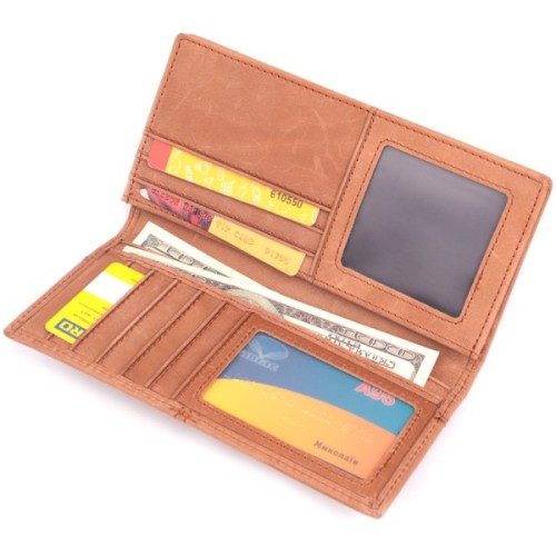 Гаманець Vintage Унісекс у вінтажній натуральній шкірі Рудий (22853)