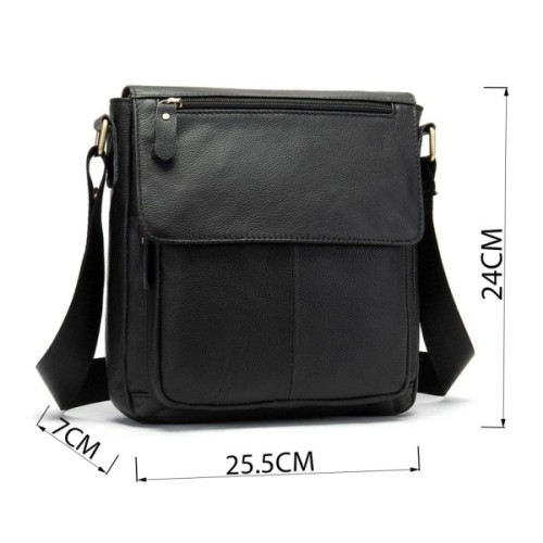 Сумка Vintage На плече зі шкіри Чорна (20021)