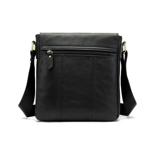 Сумка Vintage На плече зі шкіри Чорна (20021)