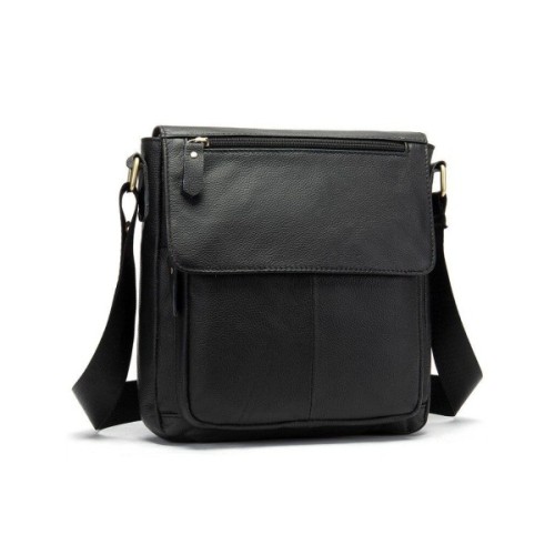 Сумка Vintage На плече зі шкіри Чорна (20021)