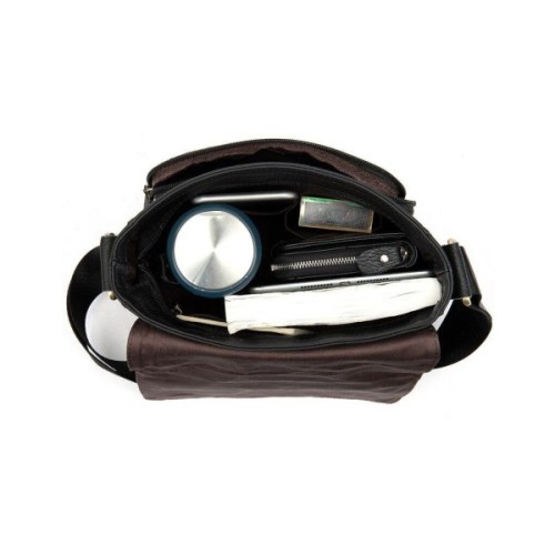 Сумка Vintage На плече зі шкіри Чорна (20021)