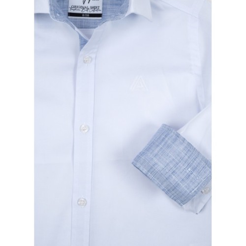 Сорочка дитяча A-Yugi для школи (18106-122B-white)