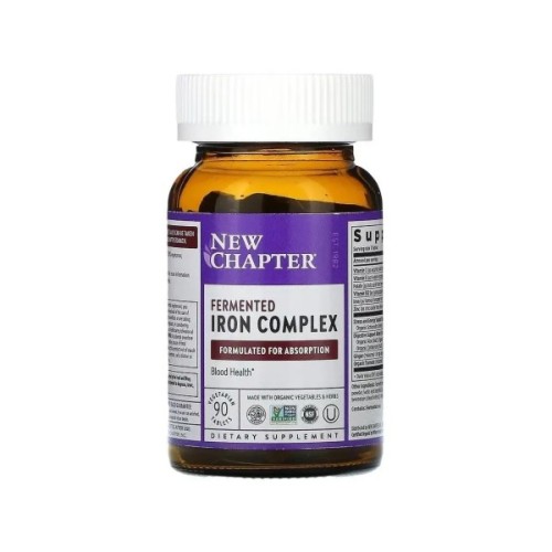 Мінерали New Chapter Залізо ферментований комплекс, Fermented Iron Complex, 90 таб (NCR-90357)
