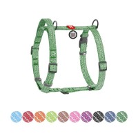 Шлея для собак WAUDOG Н-подібна Re-cotton з QR паспортом, світловідбивна S зелена (259118)