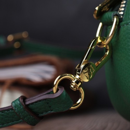 Сумка Vintage Шкіряна жіноча з фігурним клапаном Зелена (22430)