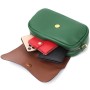 Сумка Vintage Шкіряна жіноча з фігурним клапаном Зелена (22430)