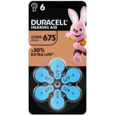 Батарейка Duracell для слухових апаратів розмір 675, 6 шт. в упаковці (5004326)