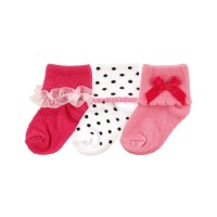 Шкарпетки дитячі Luvable Friends 3 пари для дівчаток, рожеві (23150.0-6)