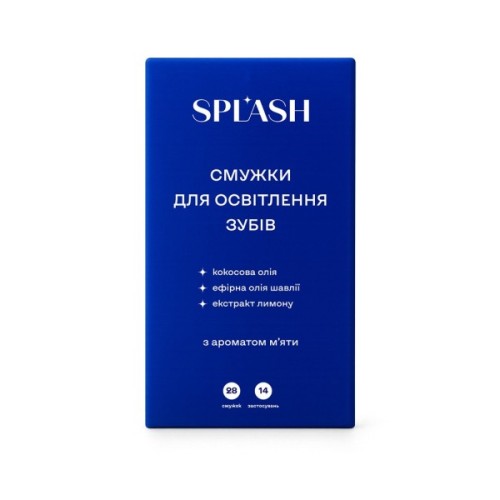 Засіб для відбілювання зубів Splash Смужки З ароматом м'яти 28 шт. (4820266833060)