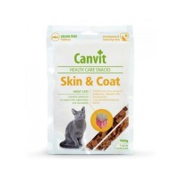 Ласощі для котів Canvit Skin and Coat для здоров'я шкіри та шерсті з лососем 100 г (8595602514076)