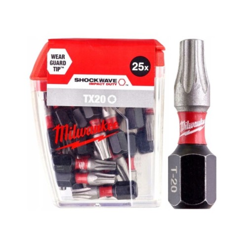 Набір біт Milwaukee SHOCKWAVE, TX20, 25мм, 25шт (4932430875)