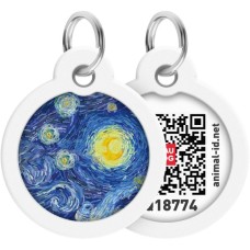 Адресник для тварин WAUDOG Smart ID з QR паспортом "Водяні лілії", коло 30 мм (230-0201)