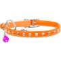 Нашийник для тварин WAUDOG GLAMOUR з резинкою і стразами для кішок (помаранчевий) (32544)