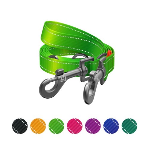 Повідець для собак WAUDOG Nylon Mono світловідбивний М салатовий (46485)