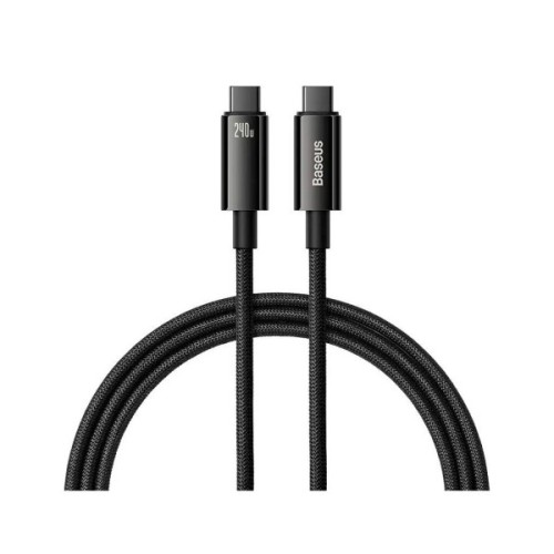 Дата кабель USB-C to USB-C 2.0m 240W Black Baseus (CAWJ040101)