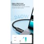 Дата кабель USB-C to USB-C 2.0m 240W Black Baseus (CAWJ040101)
