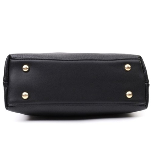 Сумка Vintage Жіноча з короткою ручкою з натуральної шкіри Чорна (22670)