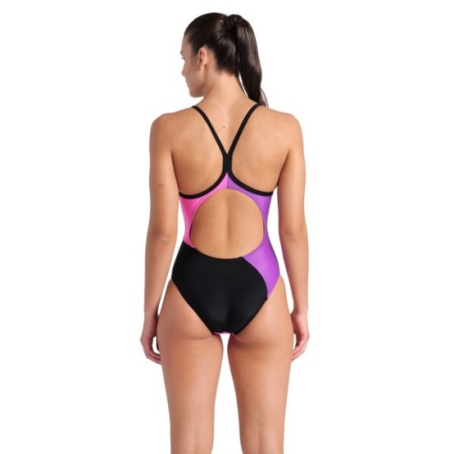 Купальник Arena Multi Slices Swimsuit Lightdro 008094-598 чорний, бузковий, бірюзовий, рожевий 44 (3468337399704)