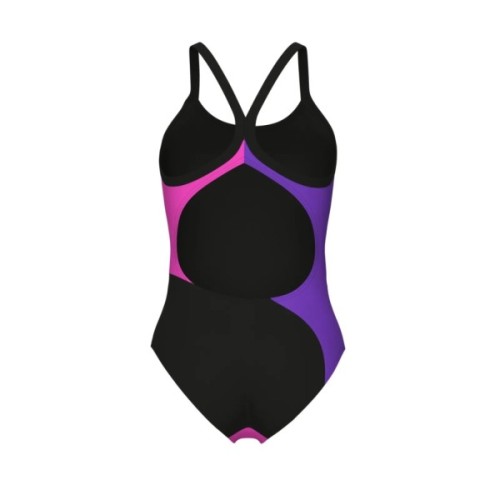 Купальник Arena Multi Slices Swimsuit Lightdro 008094-598 чорний, бузковий, бірюзовий, рожевий 44 (3468337399704)