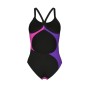 Купальник Arena Multi Slices Swimsuit Lightdro 008094-598 чорний, бузковий, бірюзовий, рожевий 44 (3468337399704)