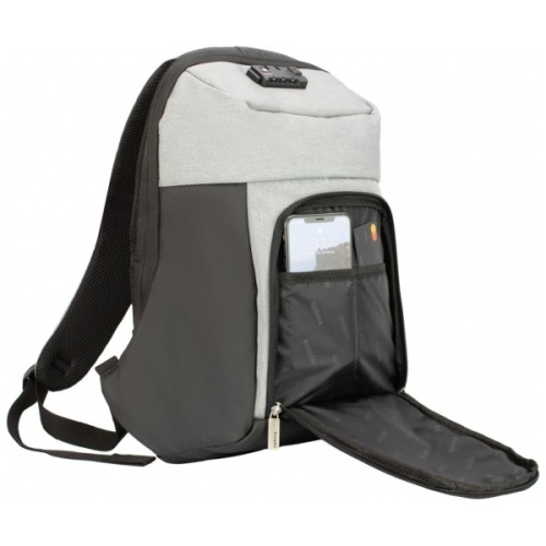 Рюкзак шкільний Optima 17" USB унісекс Сірий (O96914-03)