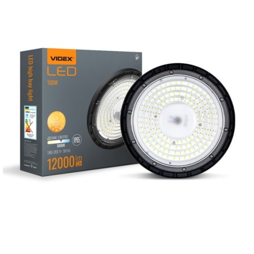 Світильник Videx 100W 5000K 12000Lm 220V чорний (VL-HBe03-1005B)