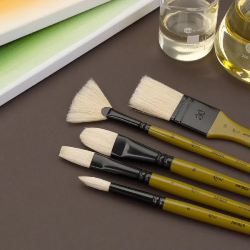 Пензлик для малювання Rosa Щетина кругла, AMBER 2306R, №6 (4823098533276)