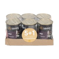 Консерви для собак Savory Набір 5+1 Gourmand Beef 400 г (2700000054970)