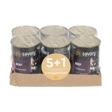 Консерви для собак Savory Набір 5+1 Gourmand Beef 400 г (2700000054970)