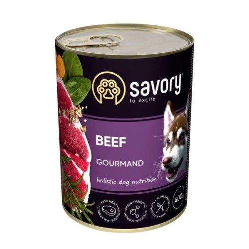 Консерви для собак Savory Набір 5+1 Gourmand Beef 400 г (2700000054970)