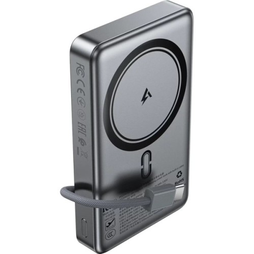 Батарея універсальна Acefast Magnetic Wireless 10000mAh, 22.5W, PD, QC/3.0, QI 15W, M18, Black (6974316284017)