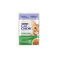 Вологий корм для кішок Purina Cat Chow Sterilised з ягням та зеленою квасолею в желе 85г (7613037025484)