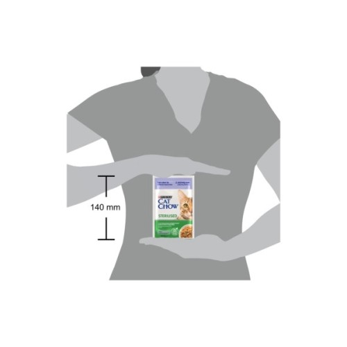 Вологий корм для кішок Purina Cat Chow Sterilised з ягням та зеленою квасолею в желе 85г (7613037025484)