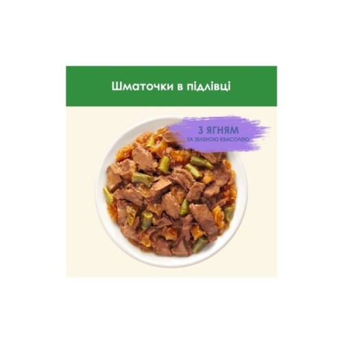 Вологий корм для кішок Purina Cat Chow Sterilised з ягням та зеленою квасолею в желе 85г (7613037025484)