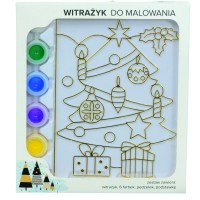 Новорічні наклейки Jumi Ялинка, 16 х 12 см, в комплекті 6 фарб та пензлик для розфарб. (5900410886803)