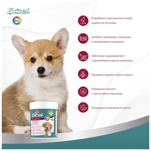 Вітаміни для собак 8in1 Excel Multi Vitamin Puppy мультивітамін 100 шт (4048422183846)