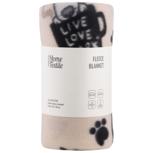 Плед Ardesto Fleece 100% поліестер, песики, бежевий 130х160 см (ART0723PB)