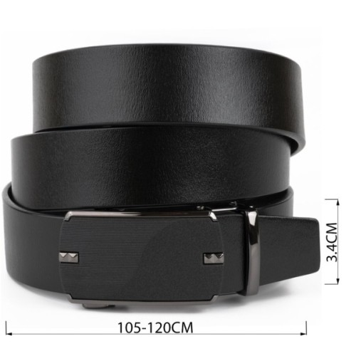 Ремінь Vintage Чоловічий з матовою чорною вставкою на пряжці Чорний (20319)
