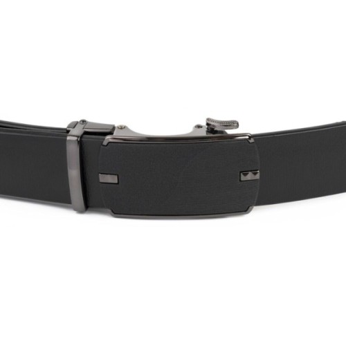 Ремінь Vintage Чоловічий з матовою чорною вставкою на пряжці Чорний (20319)