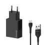 Зарядний пристрій Grand-X CH-15T 5V 2.1A 2USB Black + cable USB -> Type-C (CH-15T)