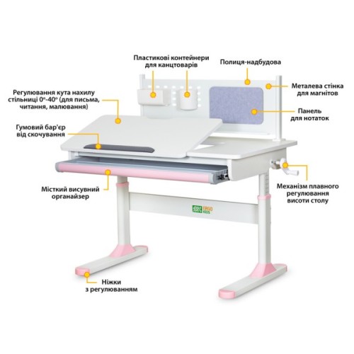 Парта ErgoKids Pink (TH-325 W/PN)