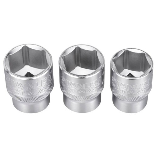 Набір торцевих головок Stanley торцевих 1/2" Maxi Drive, з шестигранним профілем, 3 шт: 21, 22, 24 мм. (FMMT17095-0)