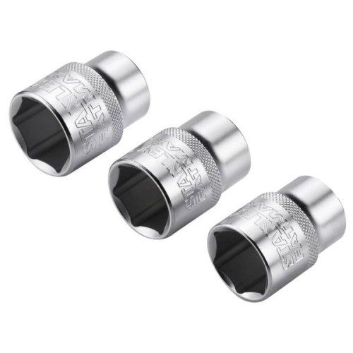 Набір торцевих головок Stanley торцевих 1/2" Maxi Drive, з шестигранним профілем, 3 шт: 21, 22, 24 мм. (FMMT17095-0)