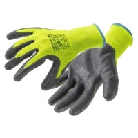 Захисні рукавиці Hoegert VECHTE HT5K760-11 гофровані з нітриловим покриттям зелені, 11 (HT5K760-11)