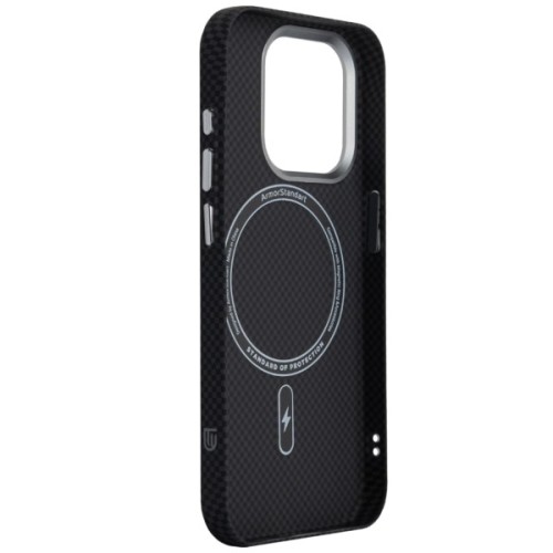 Чохол до мобільного телефона Armorstandart LikeCarbon2 MagCase Apple iPhone 15 Pro Kevlar Black (ARM88589)